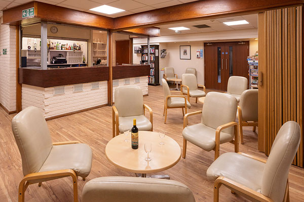 The bar and the lounge area